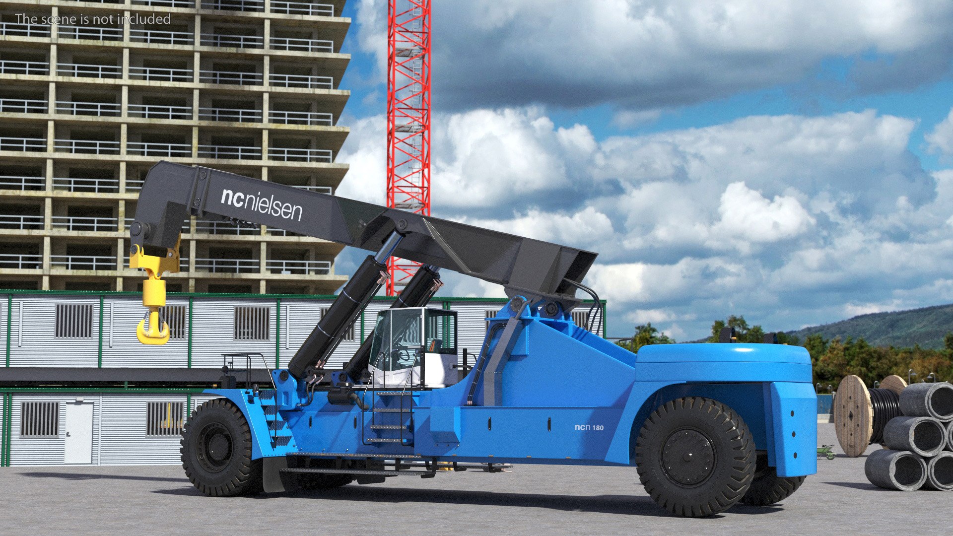 3D Reach Stacker Container Handler NC Nielsen Rigged For Maya ...