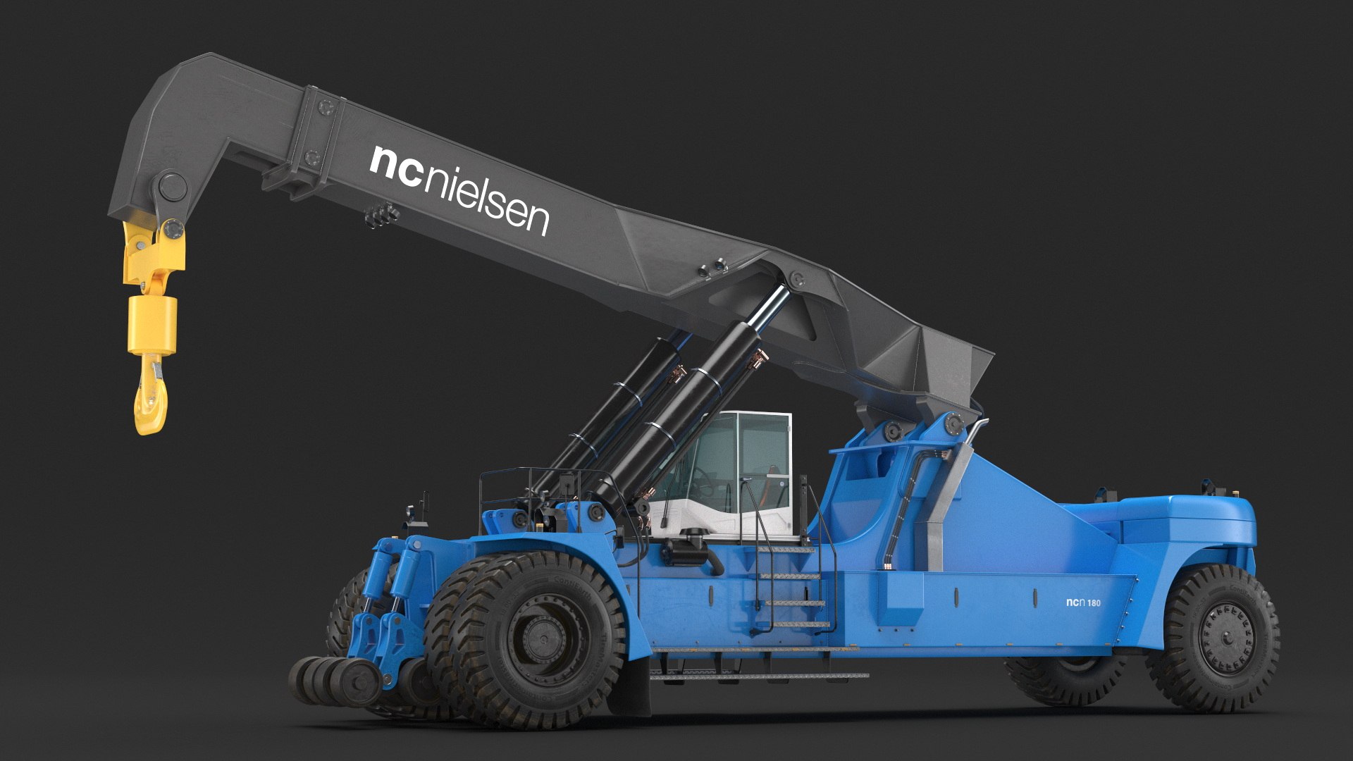 3D Reach Stacker Container Handler NC Nielsen Rigged For Maya ...