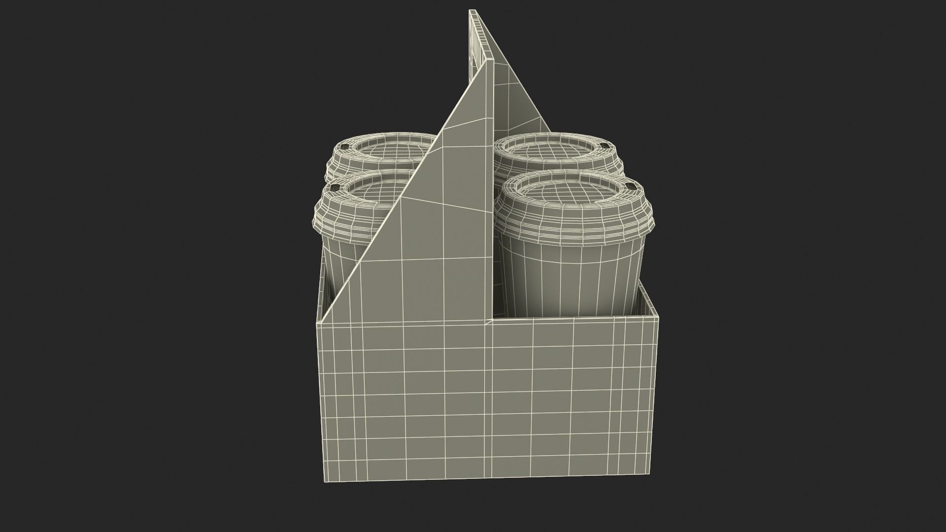 3D Paper Cup Holder With Cups Model - TurboSquid 2198567