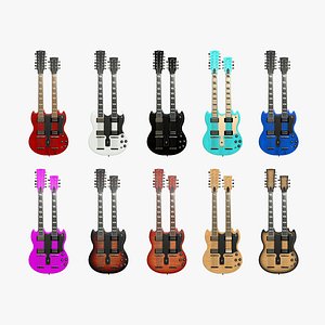 10 Electric Guitar E Collection - Music Instrument Design 3D model