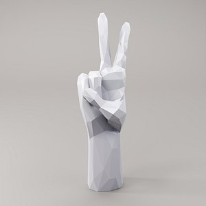 Hand Finger Counting 2 Low poly 3D