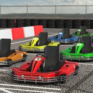 3D Karting Track Open Air With Karts