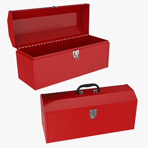 Vintage metal portable toolbox chest set 3D