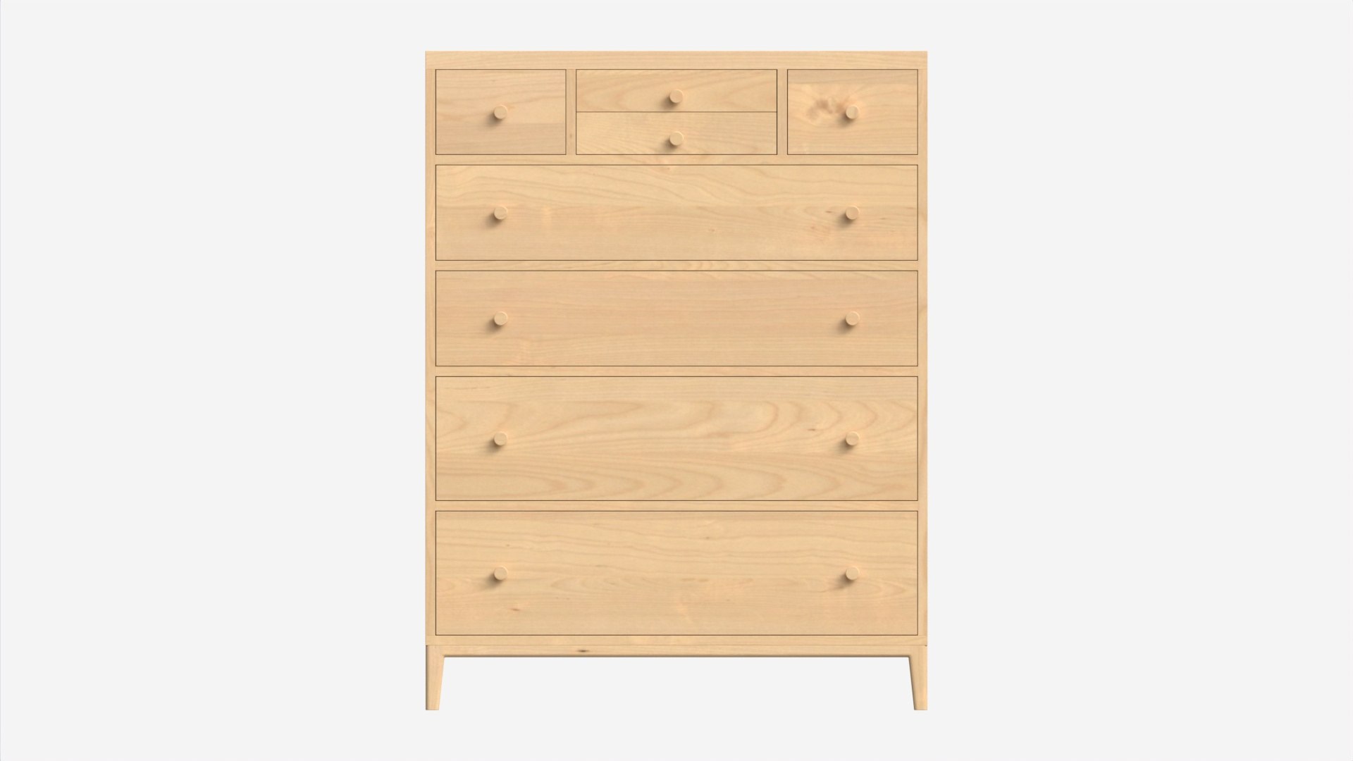3D Model Chest Tall 8drawer Ercol Salina TurboSquid 2010923