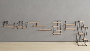 3D model 5 Book Shelves 3D model