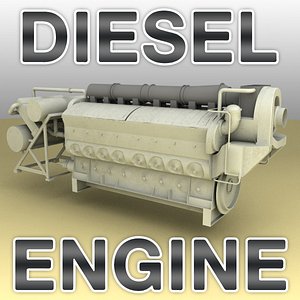 emd 710 diesel engine 3d model