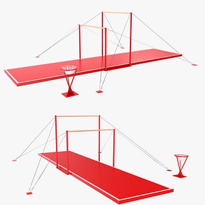3D model Uneven Bars - Red