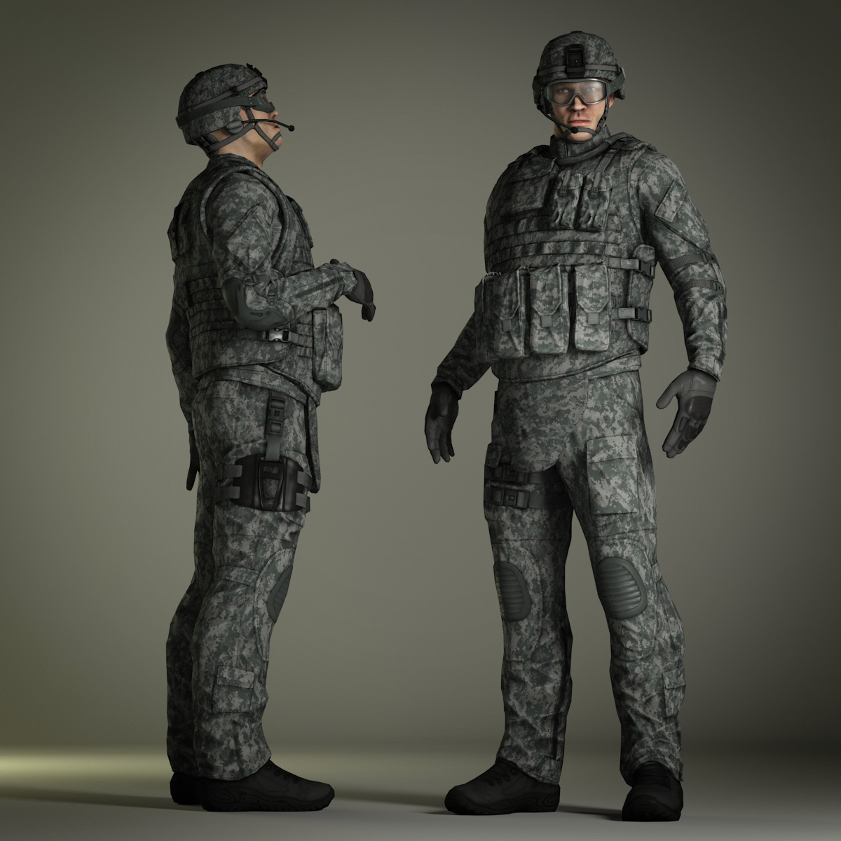 3d military male soldier helmet model