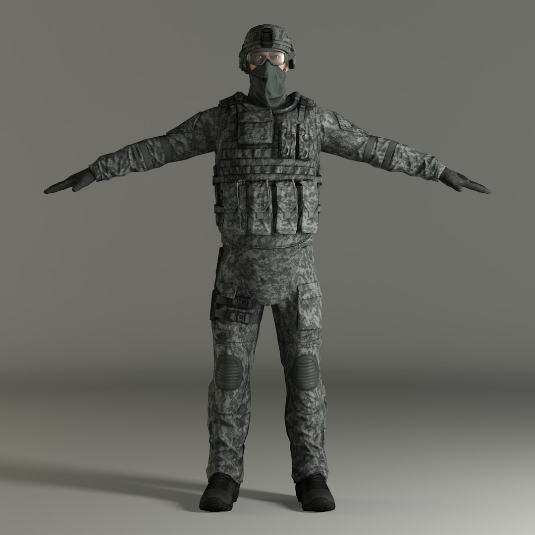 3d Military Male Soldier Helmet Model