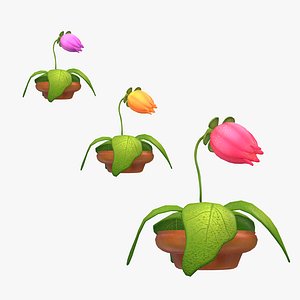 Cartoon flower in pot