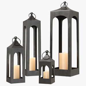 Potterybarn Caleb Handcrafted Lantern 3D model