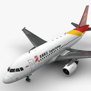 3D AirbusA319-100Beijing CAPITAL AirlinesL1414 model
