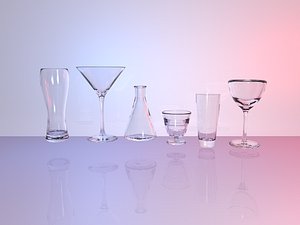 A variety of drinking glasses