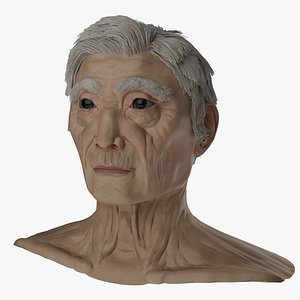 Elderly Man Bust - Realistic Head 3D Model