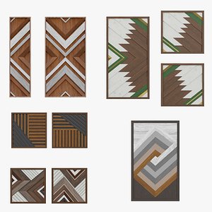wooden mosaic frames