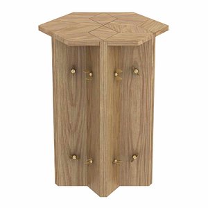 3D stool rustic geometrical model