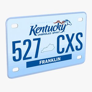 kentucky license plate 3d model