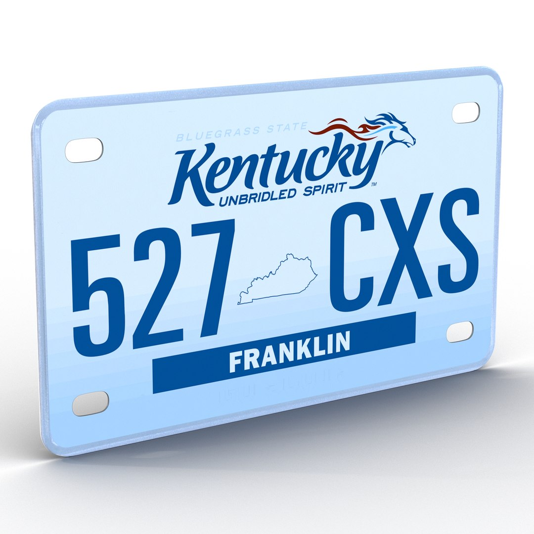 Kentucky License Plate 3D model preview