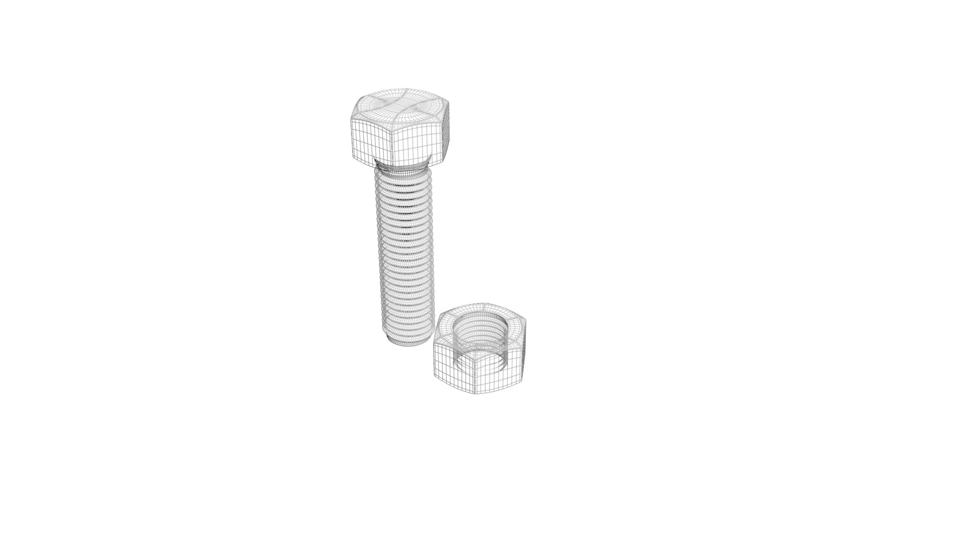 3D Hex Head and Bolt Nut model - TurboSquid 1715048