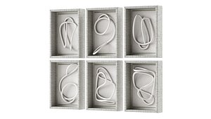 Wall art Fiona Loop Knot Tangle by Palecek Rattan and wooden frame 3D