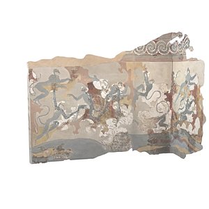 Blue monkeys fresco Akrotiri 17th century BC - Museum of Prehistoric Thera