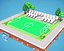 Kreskówka boisko do piłki nożnej Low Poly