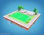 Kreskówka boisko do piłki nożnej Low Poly