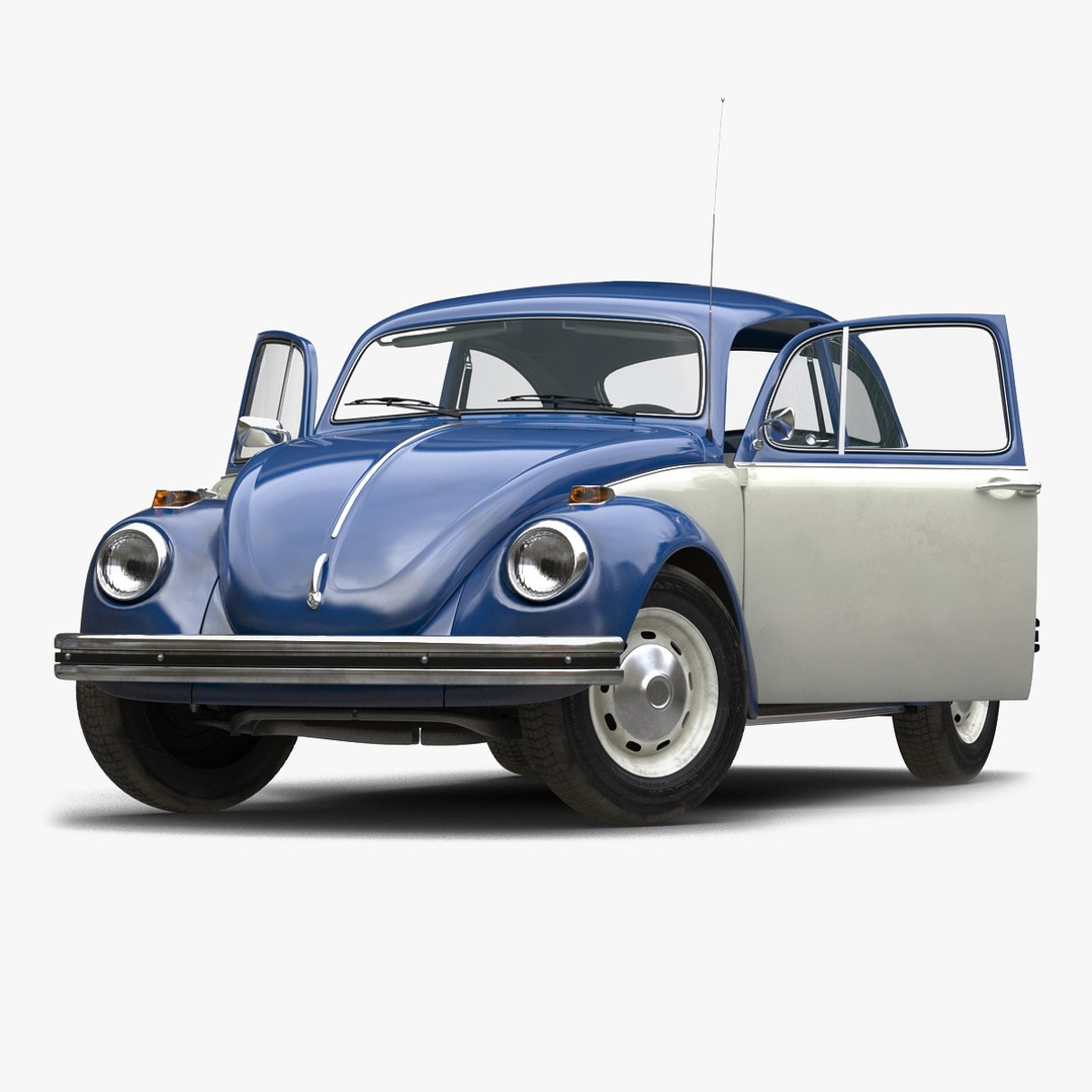 Volkswagen Beetle 1966 Rigged Blue 2 3D model preview