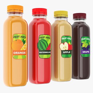 Juice bottle set mockup model