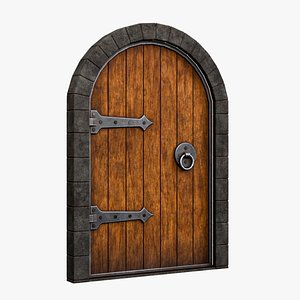 Medieval Wooden Door Lowpoly 3D model