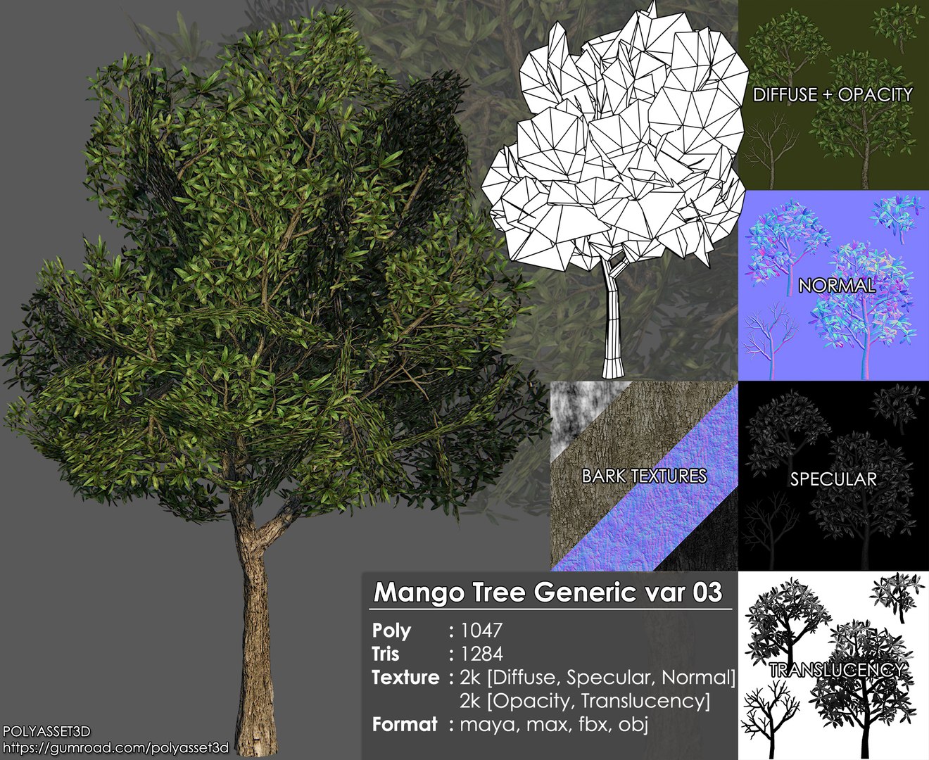 Free 3D Mango Tree Pack Model - TurboSquid 1206038