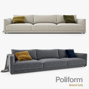 poliform bristol seater sofa 3d max
