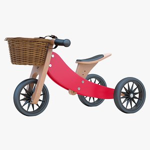 Kinderfeets Tiny Tot Red with Basket 3D model