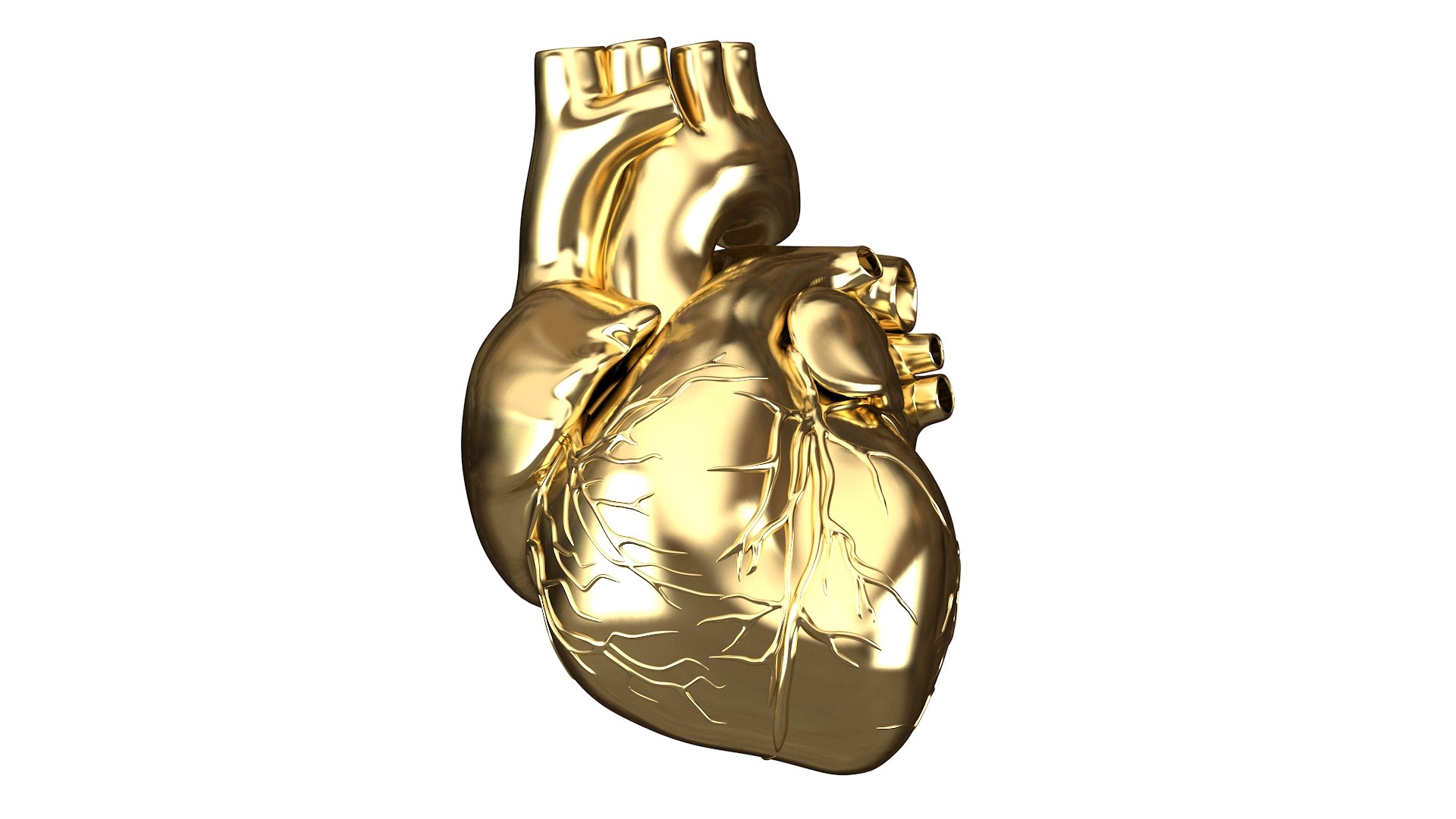 3D Human Heart Golden model - TurboSquid 1783482