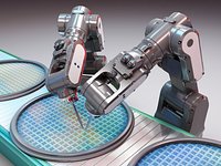 Industrial Robot Semiconductor manufacturing animation