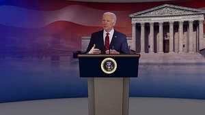 Presidential desk Joe Biden 3D model
