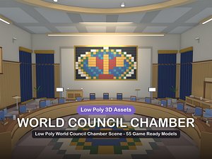 Low Poly World Council Chamber Scene