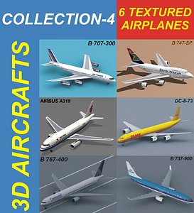 6 aircrafts air a319 3d model