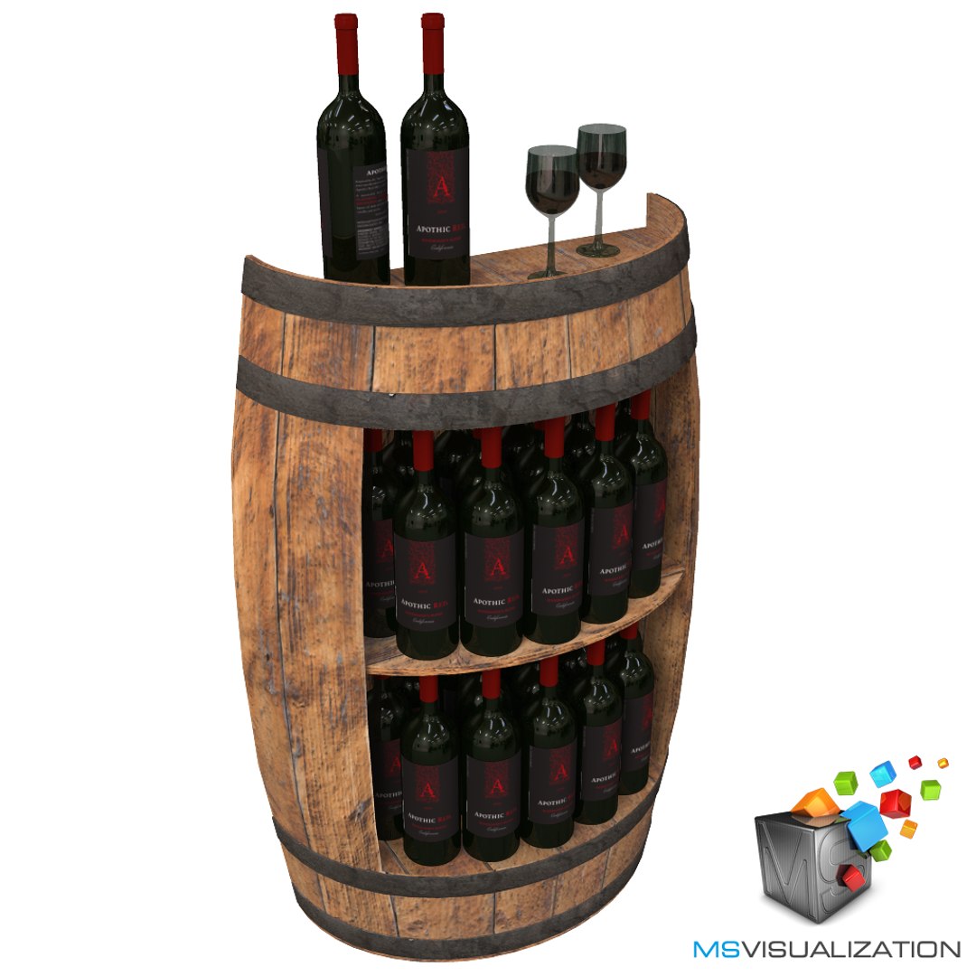 3d Half Barrel Wine Rack