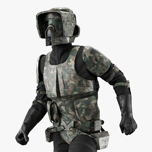 Star Wars Scout Trooper Armor Forest Camouflage Rigged for Maya