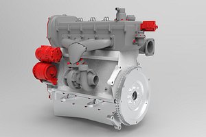 interior parts diesel engine 3D model