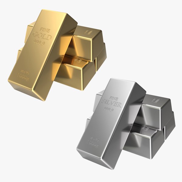 gold silver bars 3D model