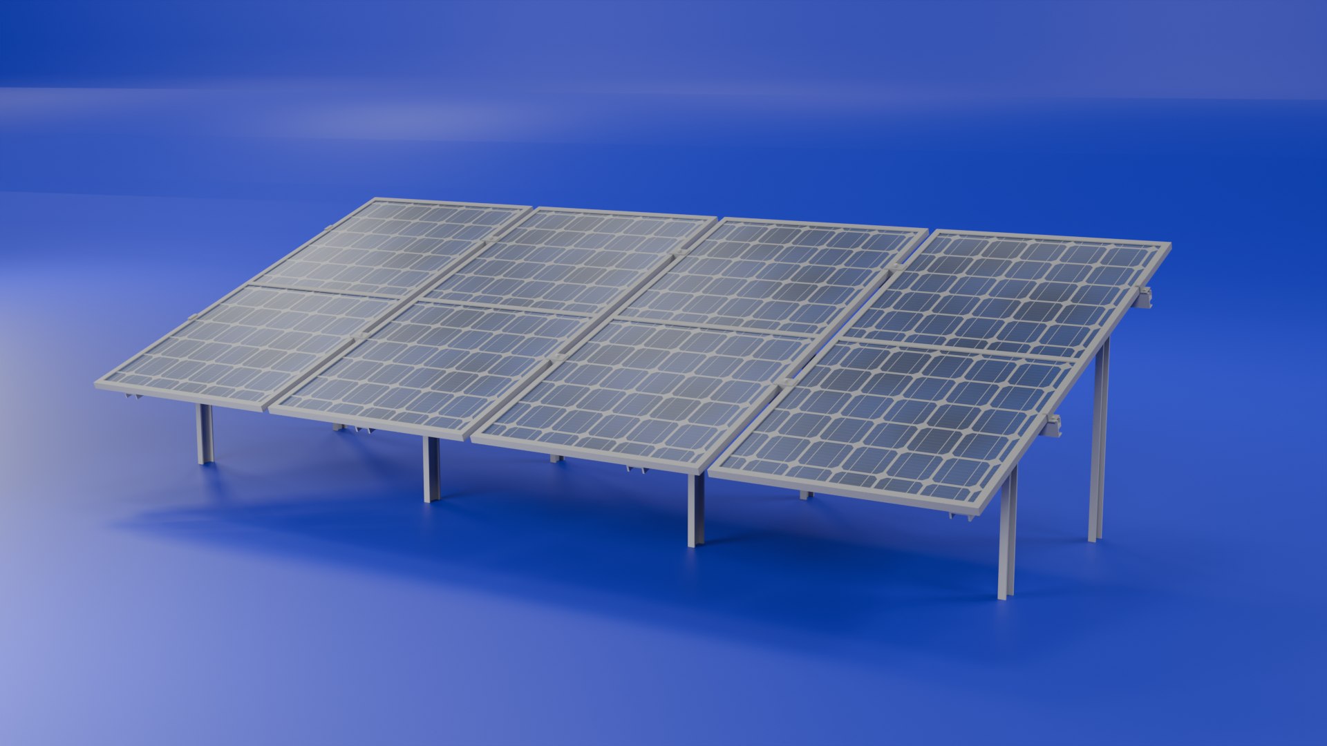 3D Solar Panel Array With Ground Mount Structure - TurboSquid 2535785
