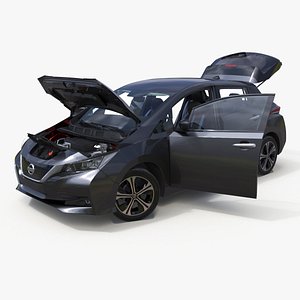 Nissan Leaf Electric Car Rigged for Cinema 4D