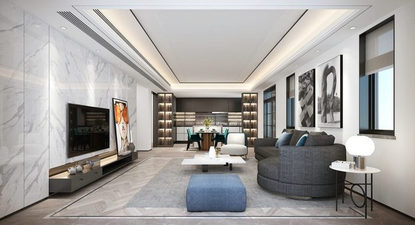 Collection of Modern living room - full furniture 6 3D model