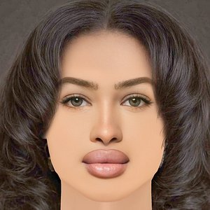 Zainab Jama Head - No Hair - Low poly head 3D model