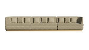 Restaurant Booth 3 parts 3D model