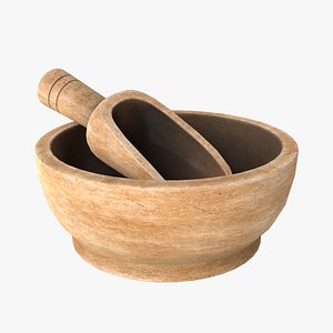 Wooden Scoop and Bowl
