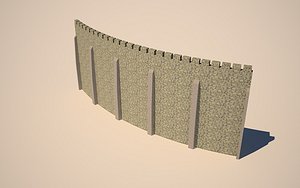 seamless curved castle walls 3ds