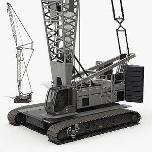lattice boom crane generic 3D model